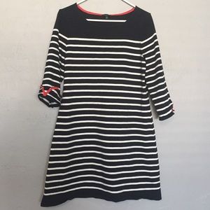 Talbots Striped Sheath Tunic 3/4 Sleeve Dress